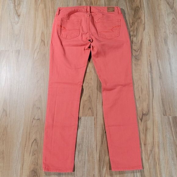 🔹️American Eagle Coral Stretch Skinny Jeans Size 4/27 - Picture 4 of 10